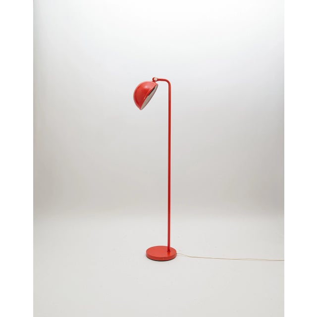 Vintage 1970s Danish Design Floor Lamp in Red For Sale - Image 9 of 12