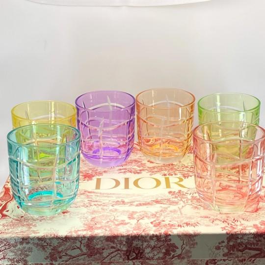 Christian Dior Dior Maison Pastel Harmony Tortoiseshell Small Glasses With Toile Presentation Box, Complete Set of 6 For Sale - Image 4 of 17