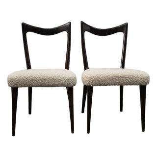 Mid-Century Modern Dining Chairs in Walnut, 1970, Set of 2 For Sale