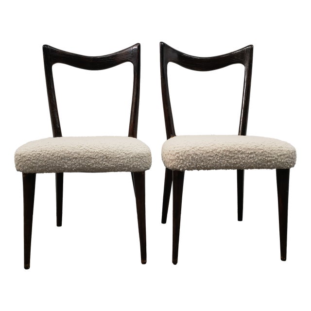 Mid-Century Modern Dining Chairs in Walnut, 1970, Set of 2 For Sale