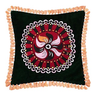 Baby Artemis in Velvet Embroidered Cushion For Sale