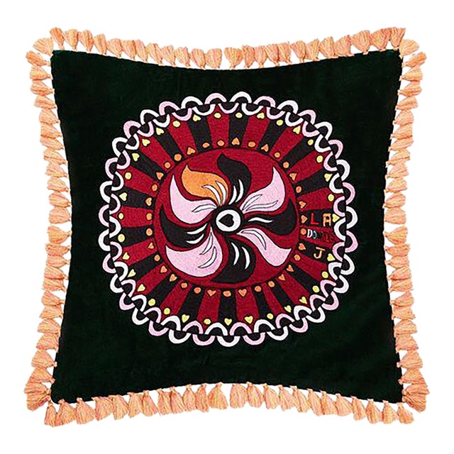 Baby Artemis in Velvet Embroidered Cushion For Sale