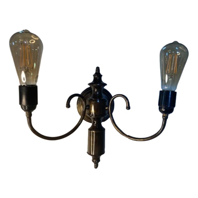 Vintage Golden Brass Wall Light, 1960s For Sale