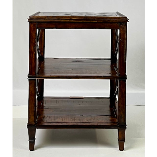 Theodore Alexander Castle Bromwich Parquetry Three-Tier Side Table For Sale - Image 6 of 14