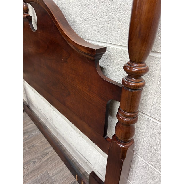 Vintage Queen or Full Size Convertible Chippendale Style Poster Headboard For Sale - Image 10 of 12