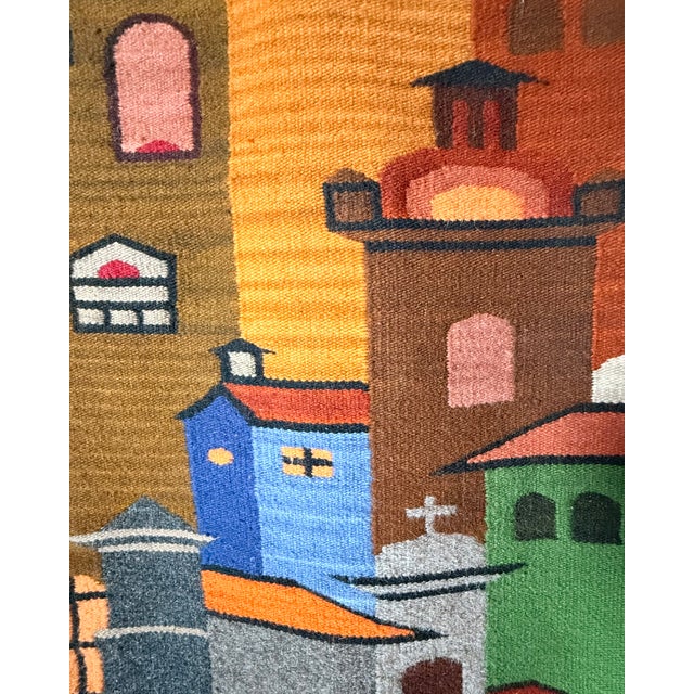 Mid-Century Modern Vintage José Cotacachi Ecuadorian Wool Handwoven Andean Wall Hanging For Sale - Image 3 of 5