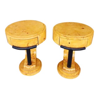 Pair Side Tables With Drawer Art Deco Table For Sale