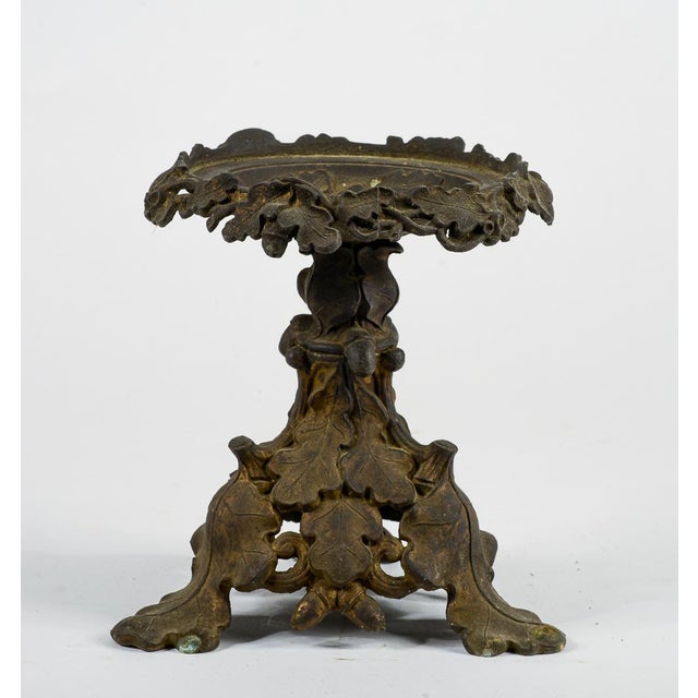 Art Nouveau Backsplash Stand in Metal with Vineyard Grape Leaf Decorations, 1890s For Sale - Image 3 of 10
