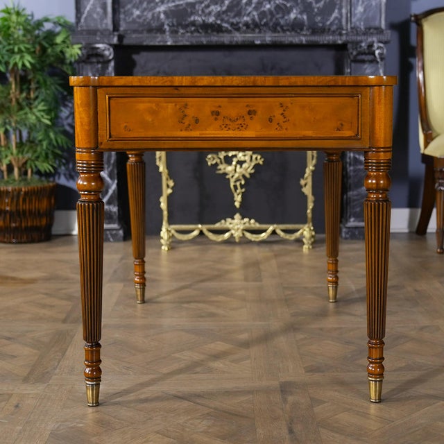 Traditional Style Burled Writing Table For Sale - Image 9 of 13