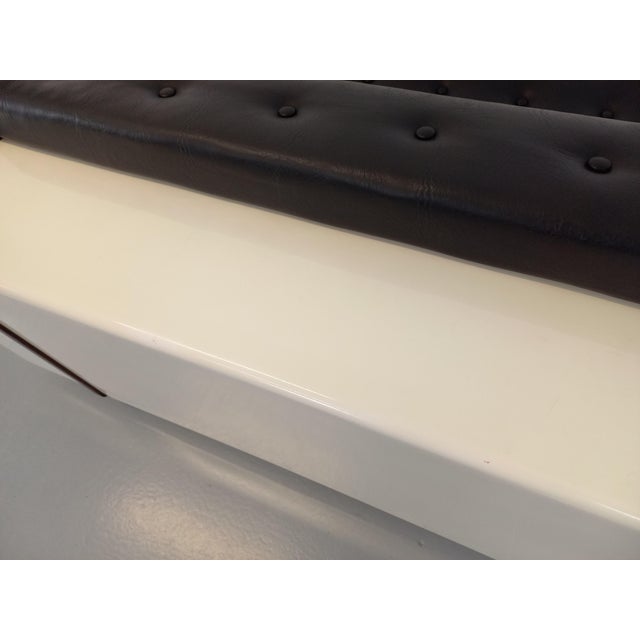 Vintage Italian Sofa Bed with Integrated Lighting in Skai, Fiberglass and Rosewood by Beka Tortuga, 1970s For Sale - Image 11 of 18