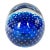 Vintage Cobalt Blue Controlled Bubble Art Glass Paperweight For Sale