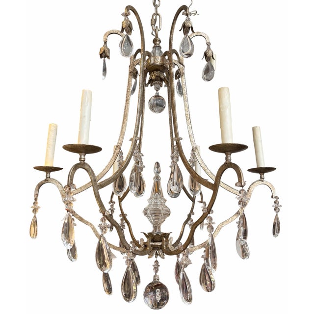 Formations Dennis and Leen Formations French Crystal Primitive Chandelier For Sale - Image 4 of 6