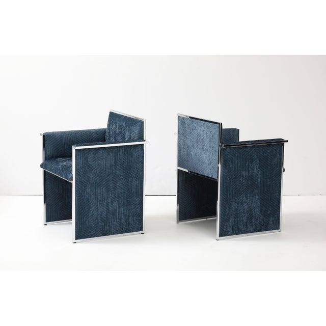 Chrome 1970's Streamline Chrome Italian Dining Chairs Set Of 6 For Sale - Image 8 of 12