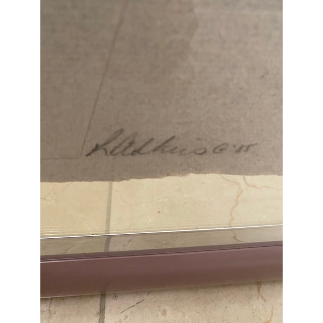 1980s Mixed Media Paper Wall Art With Floating Acrylic Matting, Signed, Framed For Sale In Chicago - Image 6 of 11