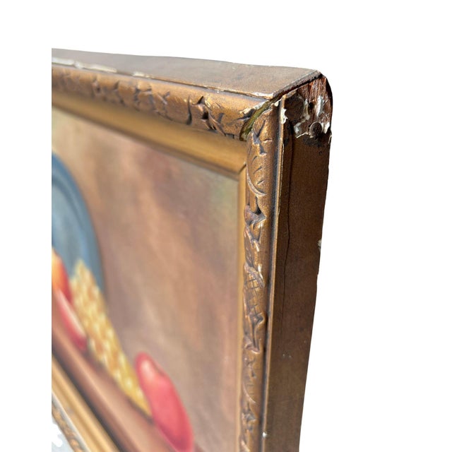 Vintage Fruit Still Life Oil Painting in Gilt Frame, Signed For Sale - Image 11 of 14