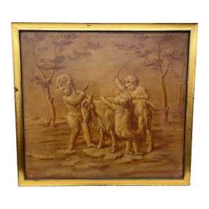 Late 19th Century French Oil Painting Grisaille Style - Unsigned