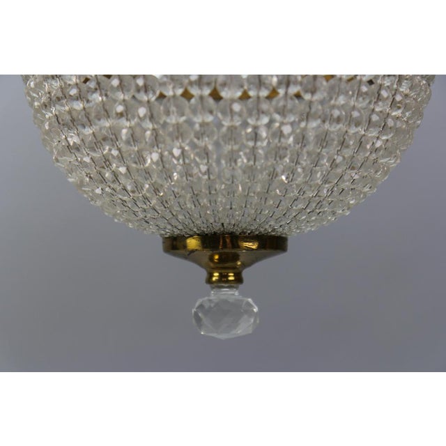 Empire Czech Crystal Beaded Dome Chandelier, 1950s For Sale - Image 9 of 18
