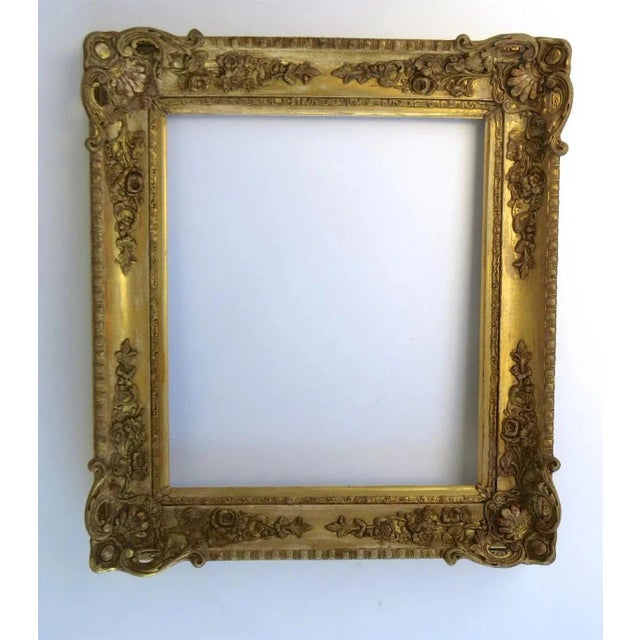 Wood 19th Century Gilt Gesso Wood Mirror Rectangle Frame Non Directional For Sale - Image 7 of 10