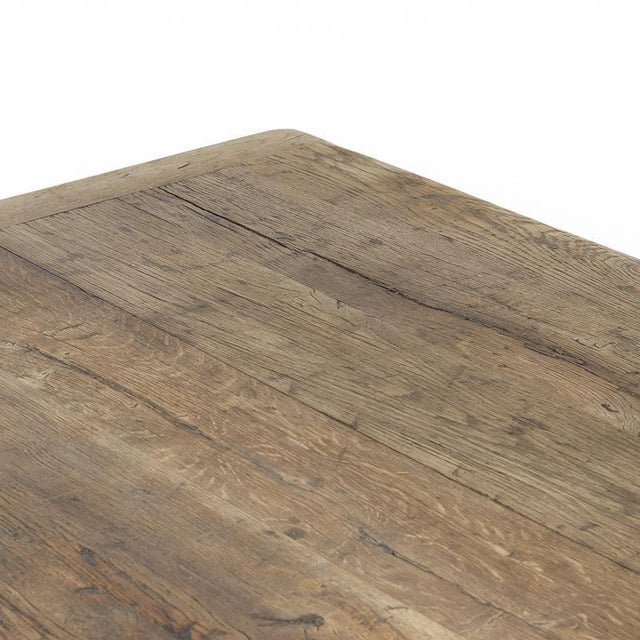 Large Farmhouse Rustic Country Dining Table in Oak For Sale - Image 6 of 12