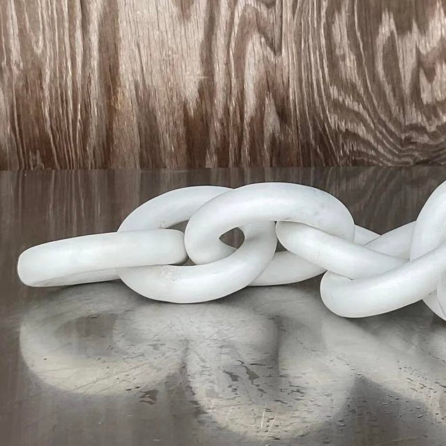 Vintage Boho Carved Marble Chain Sculpture For Sale - Image 13 of 14