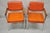 Mid-Century Modern Vintage Mid Century Modern Orange Naugahyde Chrome Arm Chairs by Malibu - A Pair For Sale - Image 3 of 12