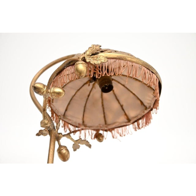 Gold Antique French Art Nouveau Bronze Desk Lamp, 1890 For Sale - Image 8 of 12