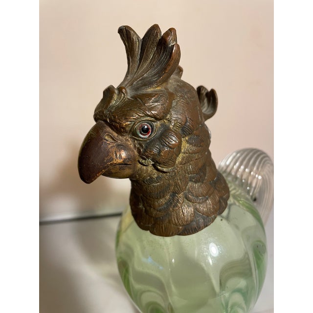 Antique Cockatoo-Shaped Glass and Gilt Bronze Decanter Jug, England, 1900s For Sale - Image 6 of 16