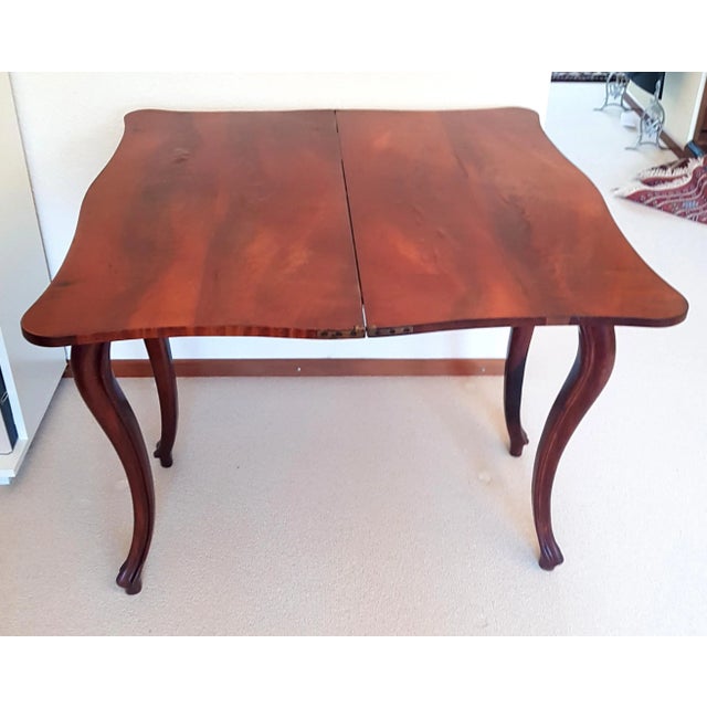 Antique Walnut Folding Console Table For Sale - Image 3 of 4