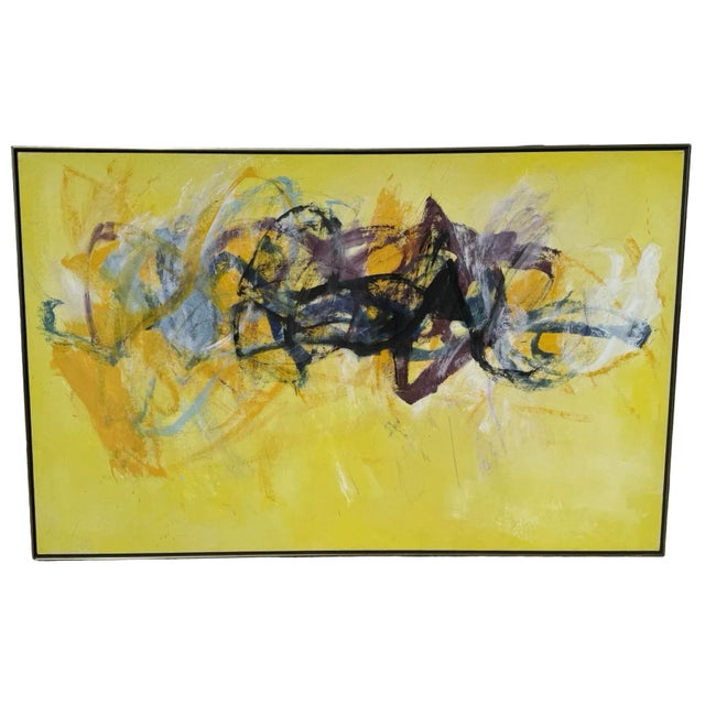Cleve Gray (1918–2004), "Suntrack" Acrylic on Canvas - Dated 1987 Frame: 81" x 51", sight: 80" x 50". Radiant and...