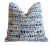 Mid-Century Modern Back & White Abstract Modern Velvety Chenille Feather/Down Pillow 23” Square For Sale - Image 3 of 5
