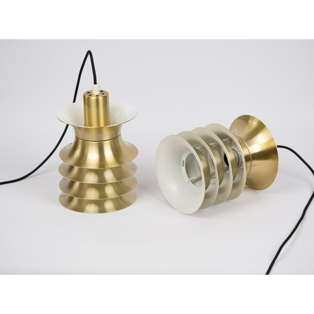 Metal Vintage Pendant Lamps, 1970s, Set of 2 For Sale - Image 7 of 15