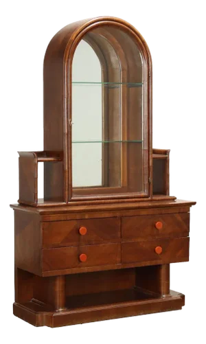 Antique Art Deco Showcase in Walnut