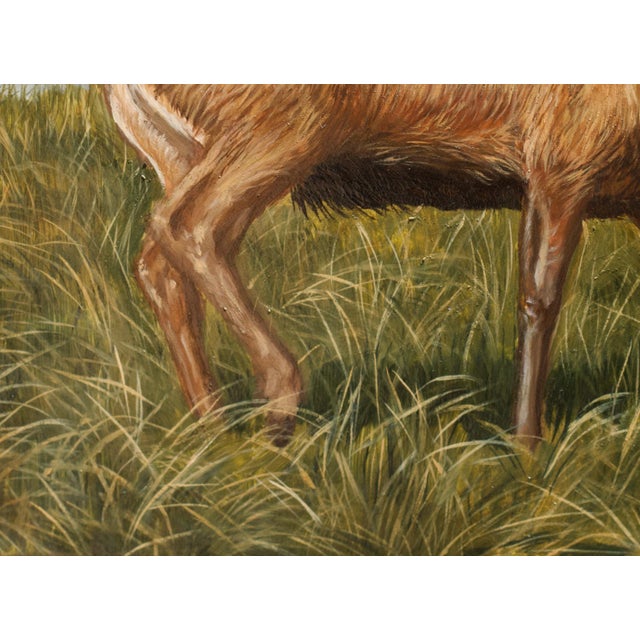 Contemporary Spirit of the High Country by Robin Hextrum | Oil on Panel Stag Landscape For Sale - Image 3 of 7