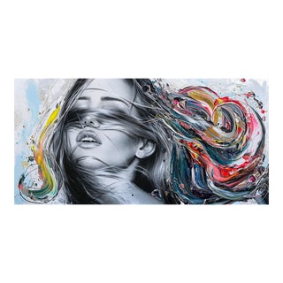 Imagine We Make It Happen - Impasto Thick Paint Colorful Figurative Original Artwork by Cynthia Coulombe-Bégin For Sale