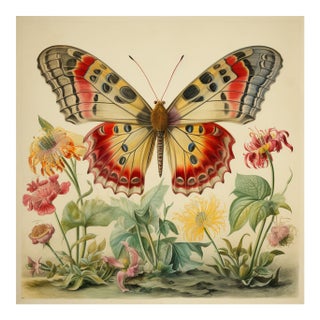 Butterfly and Flowers No. 11 – Fine Art Print For Sale