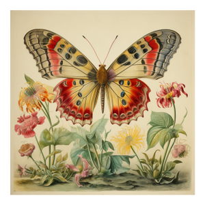Butterfly and Flowers No. 11 – Fine Art Print