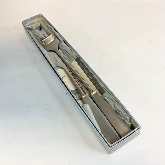 Mid 20th Century Italian Contemporary Modern Alfredo Guerra Stainless Steel Cutlery Set - 2 Pieces. For Sale - Image 9 of 9