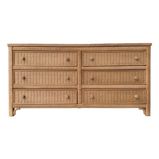 Coastal Henry Link Woven Wicker 6-Drawer Dresser for Lexington Furniture For Sale