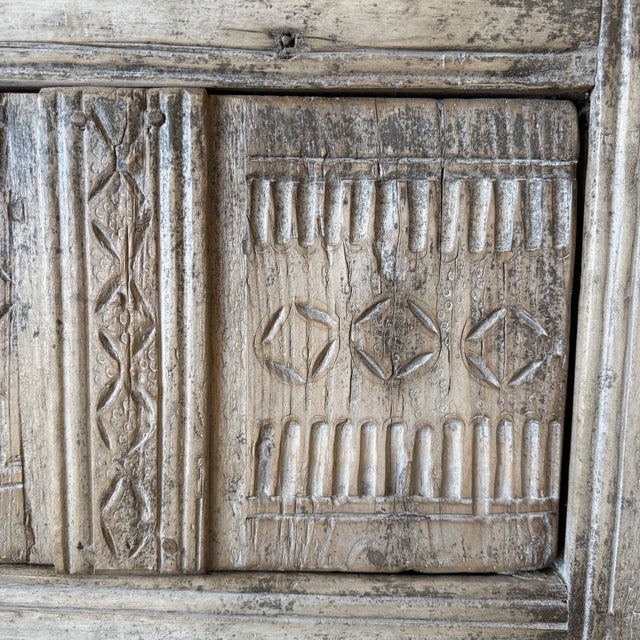Vintage Reclaimed Fir 3 Door Carved Console For Sale - Image 18 of 18