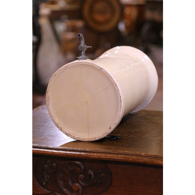 Cream Set of 2 French Apothecary Pasteur Water Filters in Cream Glaze, 19th Century For Sale - Image 8 of 12