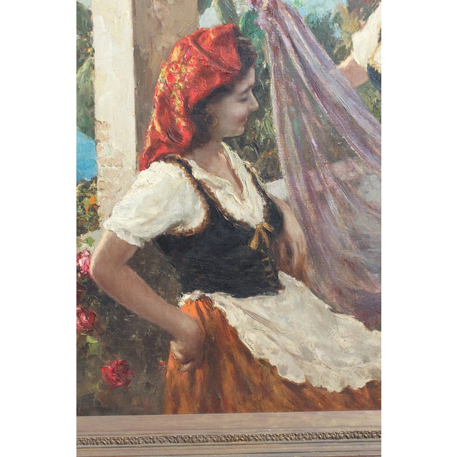 Monumental 6 Foot Wide Italian 19th Century Painting by Luigi Amato For Sale - Image 4 of 8