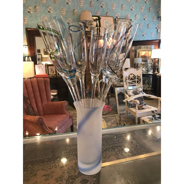 Baseless Champagne Toasting Flutes & Holder Set of 7 Chairish