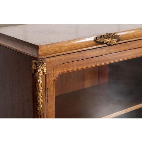 French Monumental Walnut Breakfront Glazed Bookcase, 1870s For Sale - Image 11 of 17