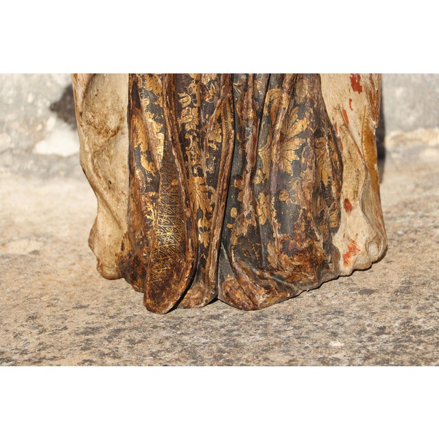 Saint Dominic of Guzmán Kneeling, With Glass Eyes and the Carmelite Shield, 18th Century, Portuguese For Sale - Image 12 of 17