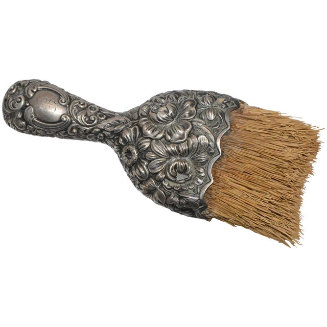 Victorian Sterling Whisk Crumb Brush For Sale