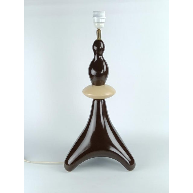Postmodern Pebble-Shaped Lamp Base by François Chatain, France, 1980 For Sale - Image 3 of 9