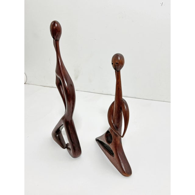 C. 1950s Modernist Carved Abstract Figural Scuptures by Stella Popowski - a Pair For Sale In Boston - Image 6 of 11