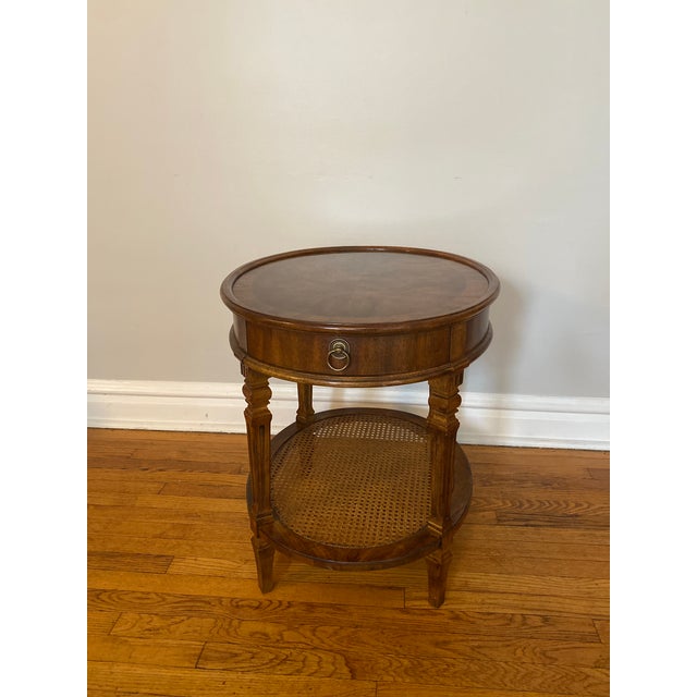1970s Drexel Heritage Walnut Italian Provincial Oval Side Table For Sale - Image 13 of 13