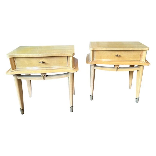 Brown Mid-Century Bedside Tables, 1950, Set of 2 For Sale - Image 8 of 8