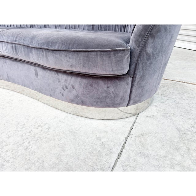 Mid-Century Serpentine Sofa With Chrome Base, 1980s For Sale - Image 12 of 13